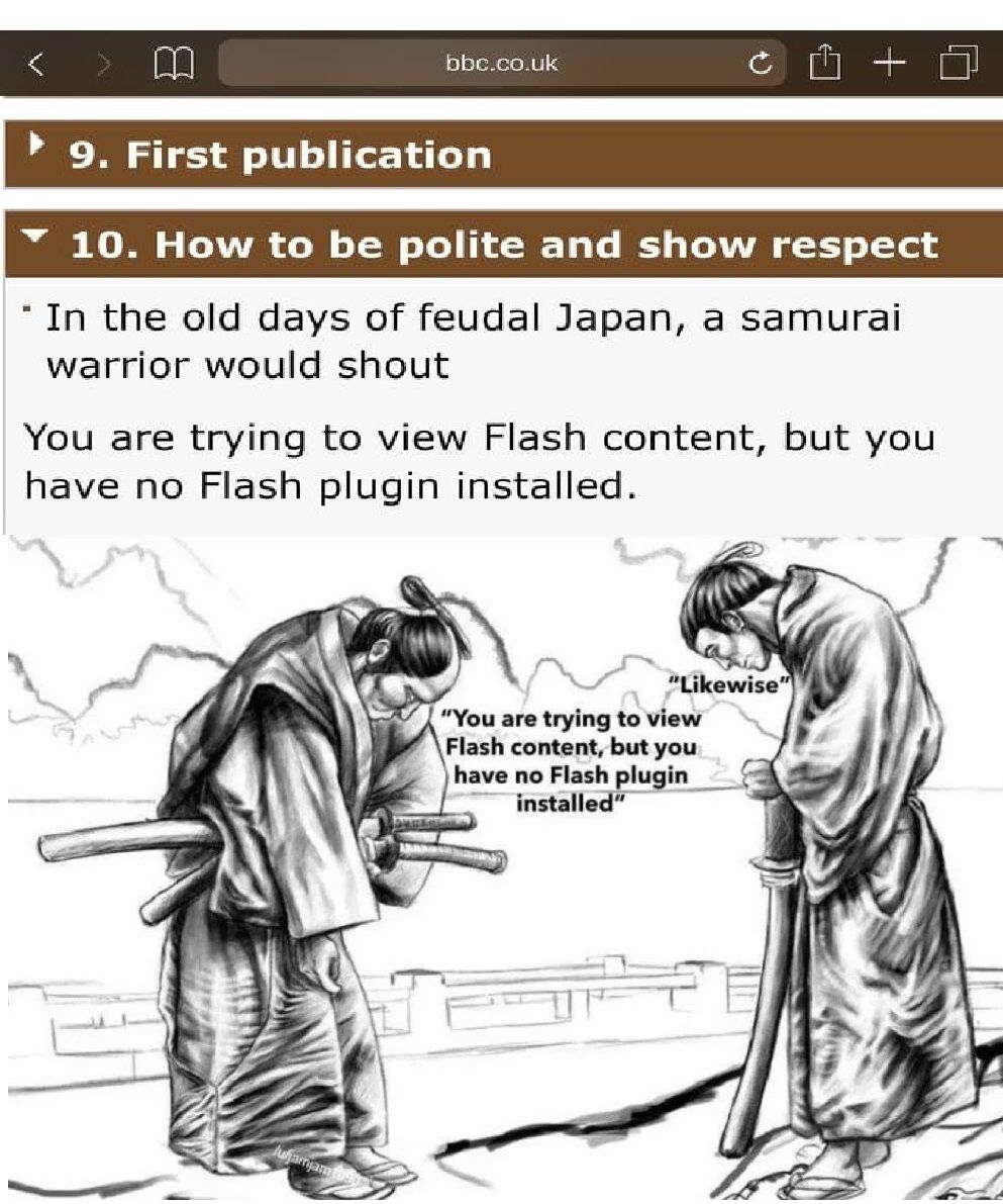 The Samurai fears the BBC