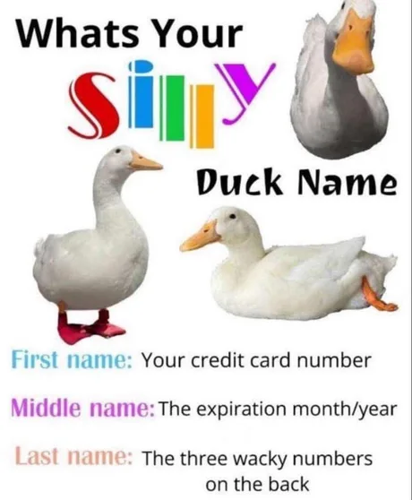 I won't tell your silly name to other people, don't worry.