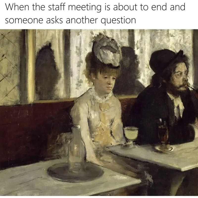 Always one person and at the end of the work day