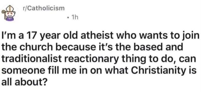 It's about not being an atheist, right?