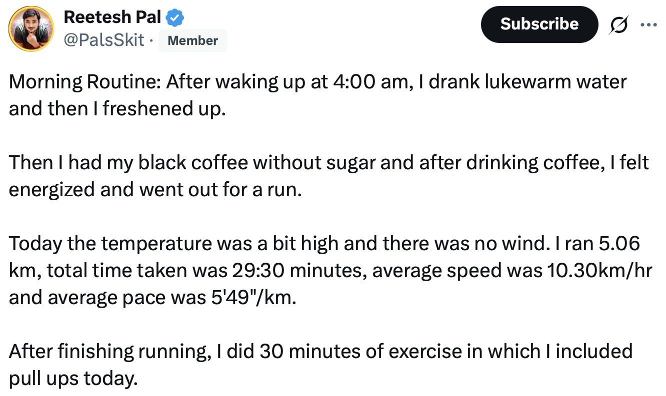 Patrick Bharatman morning routine be like: