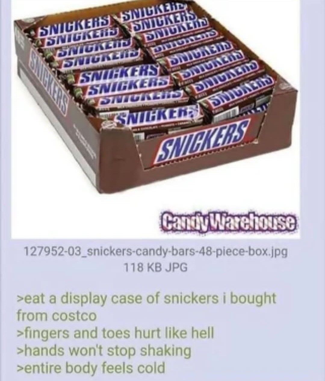 Snickers poisoning claims another victim