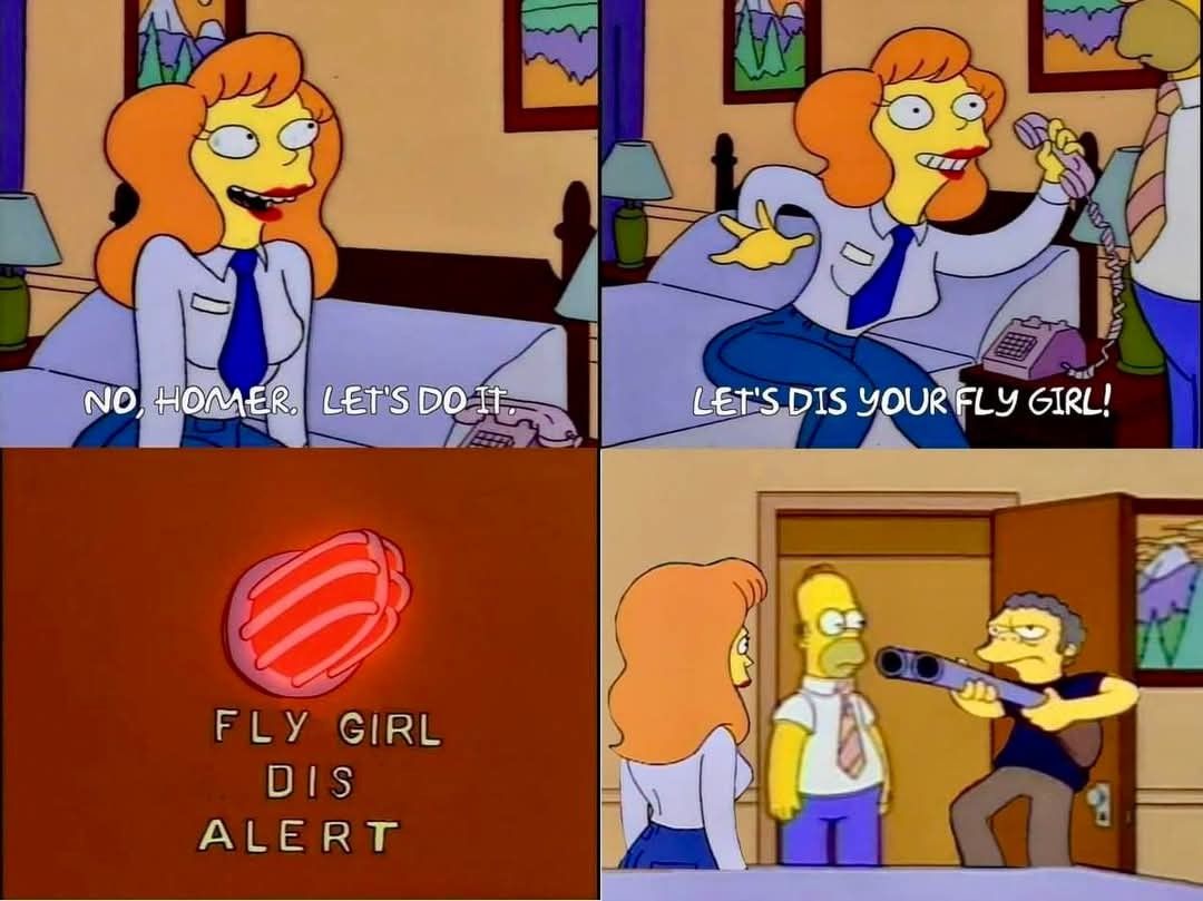 Thinking fast, Homer switched the gun with his patented makeup gun