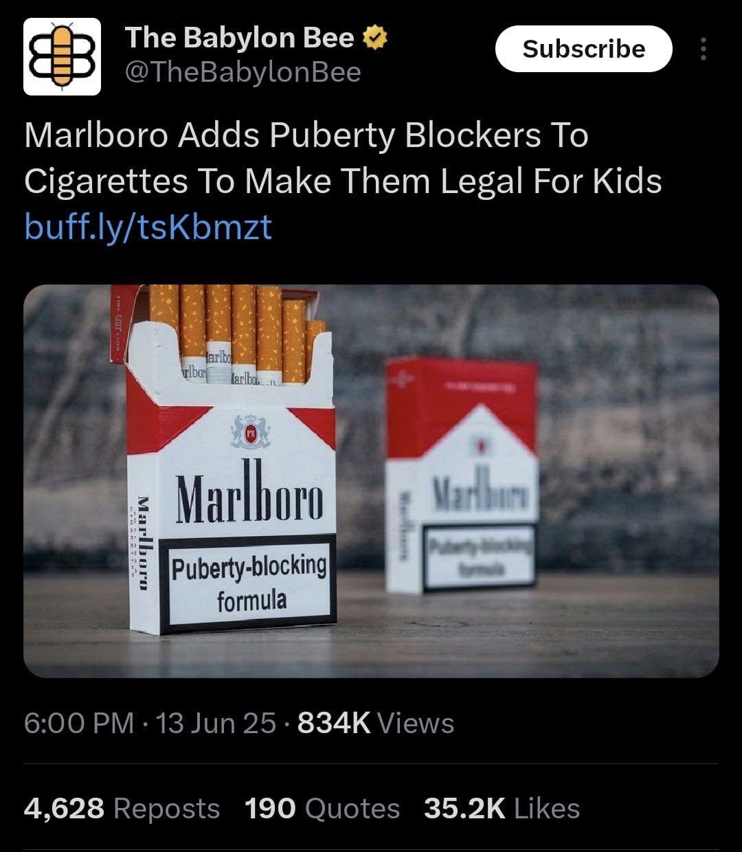It could probably work for the tobacco industry too