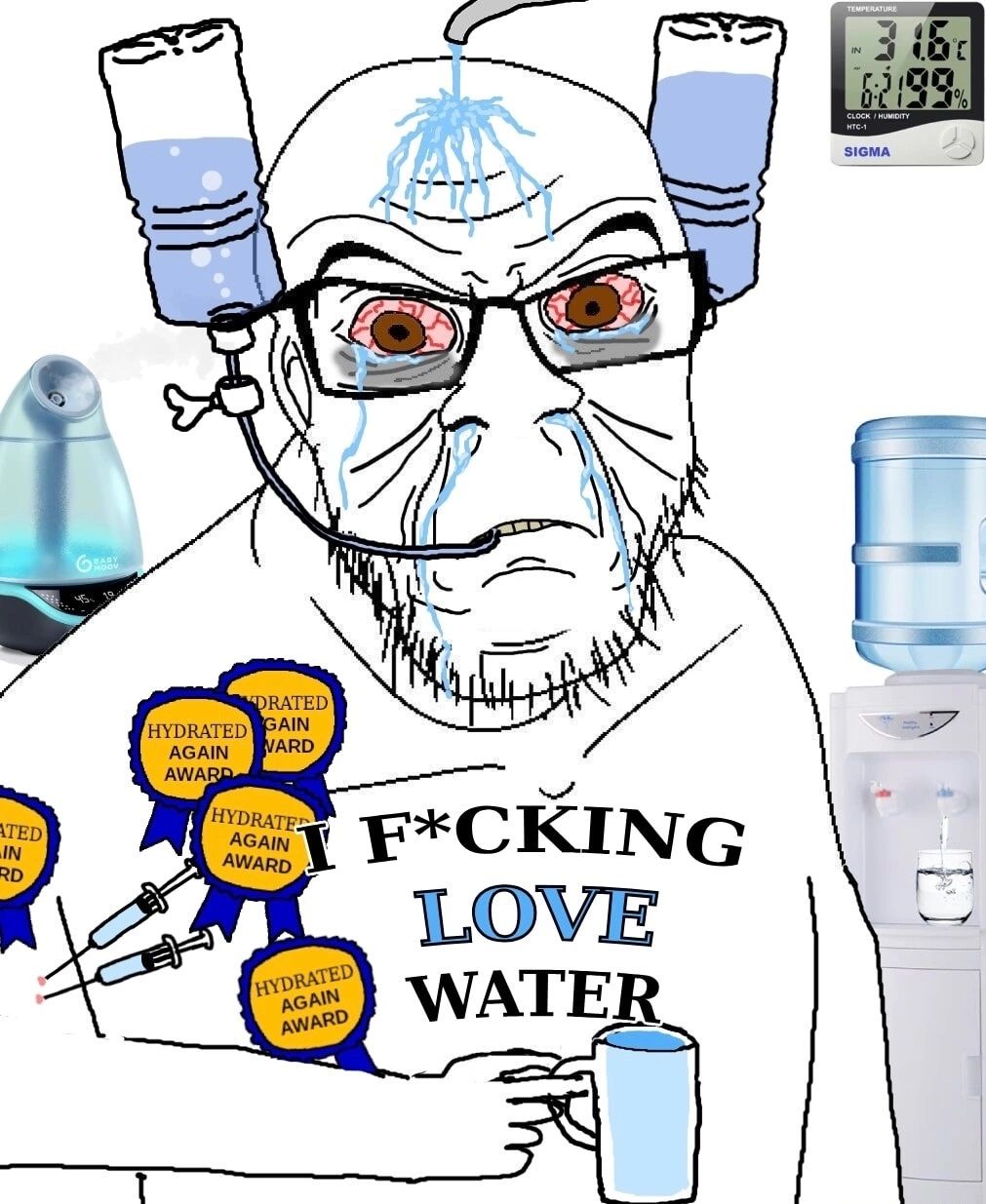 Water-pilled hydrocel