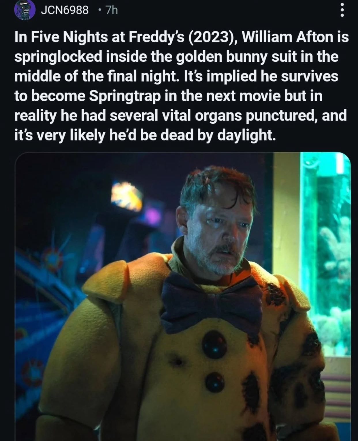 And he must survive until dawn