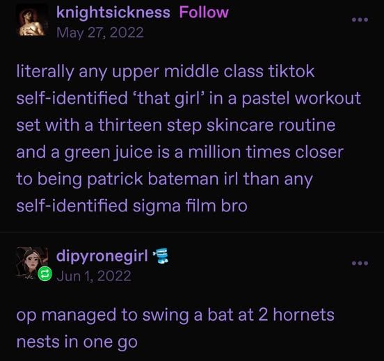 It's just different forms of narcissism