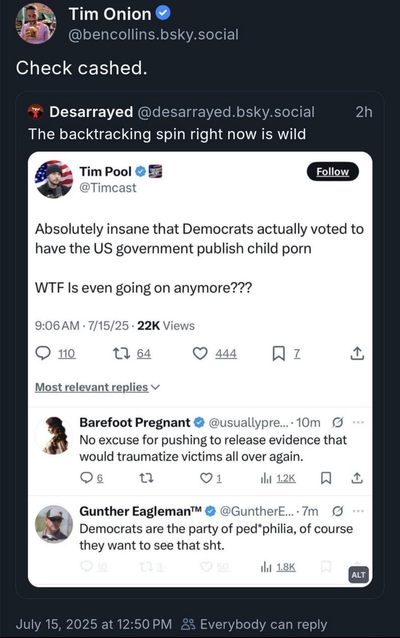 Breh new talking points just dropped. Releasing Epstein files is bad actually.