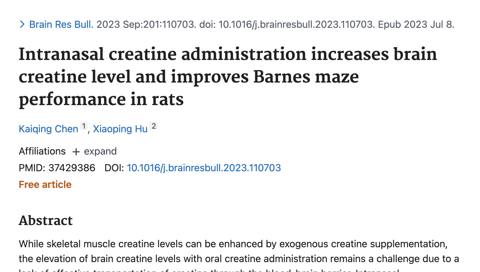 Snort creatine not coke
