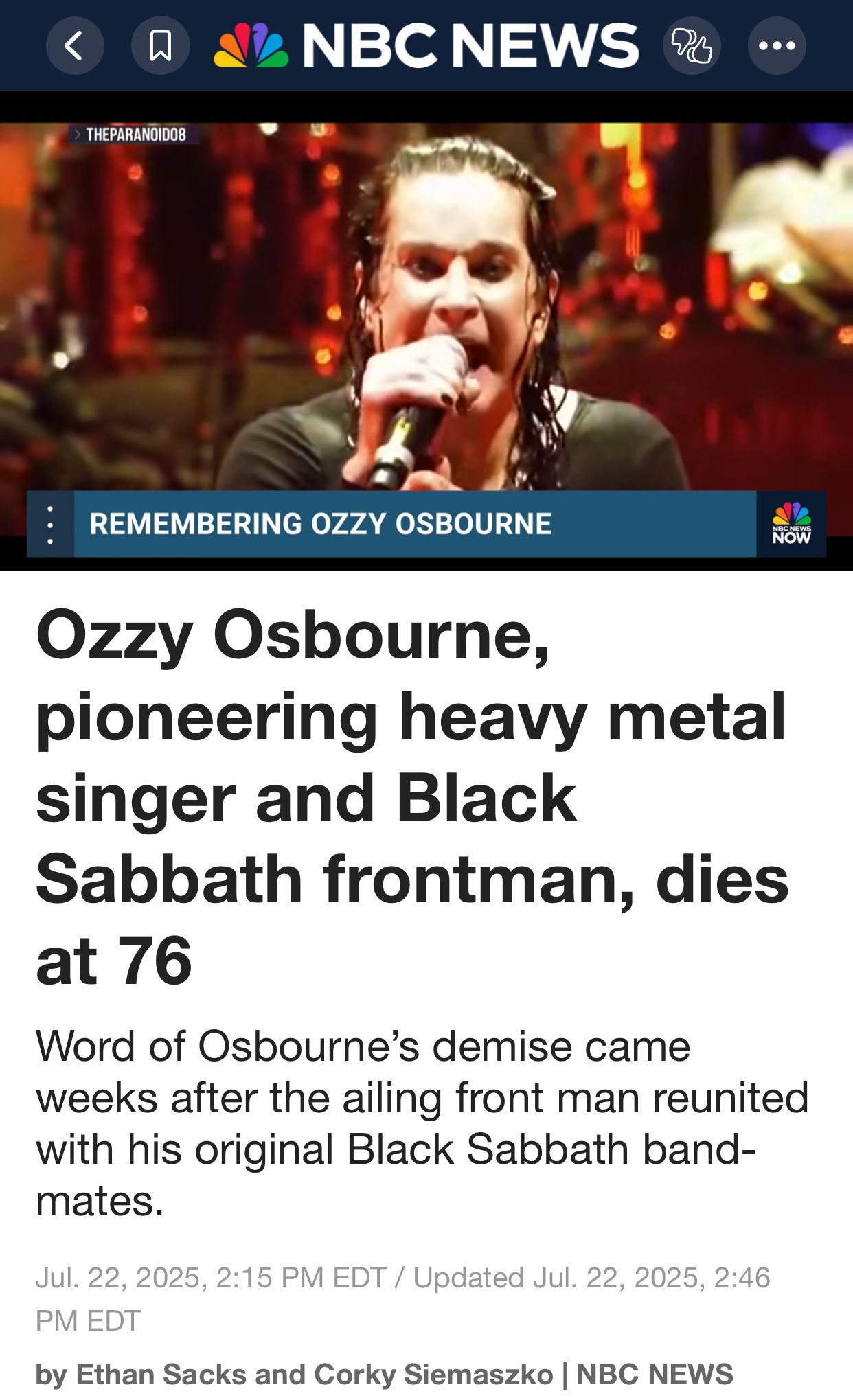 Good night sweet Prince of Darkness