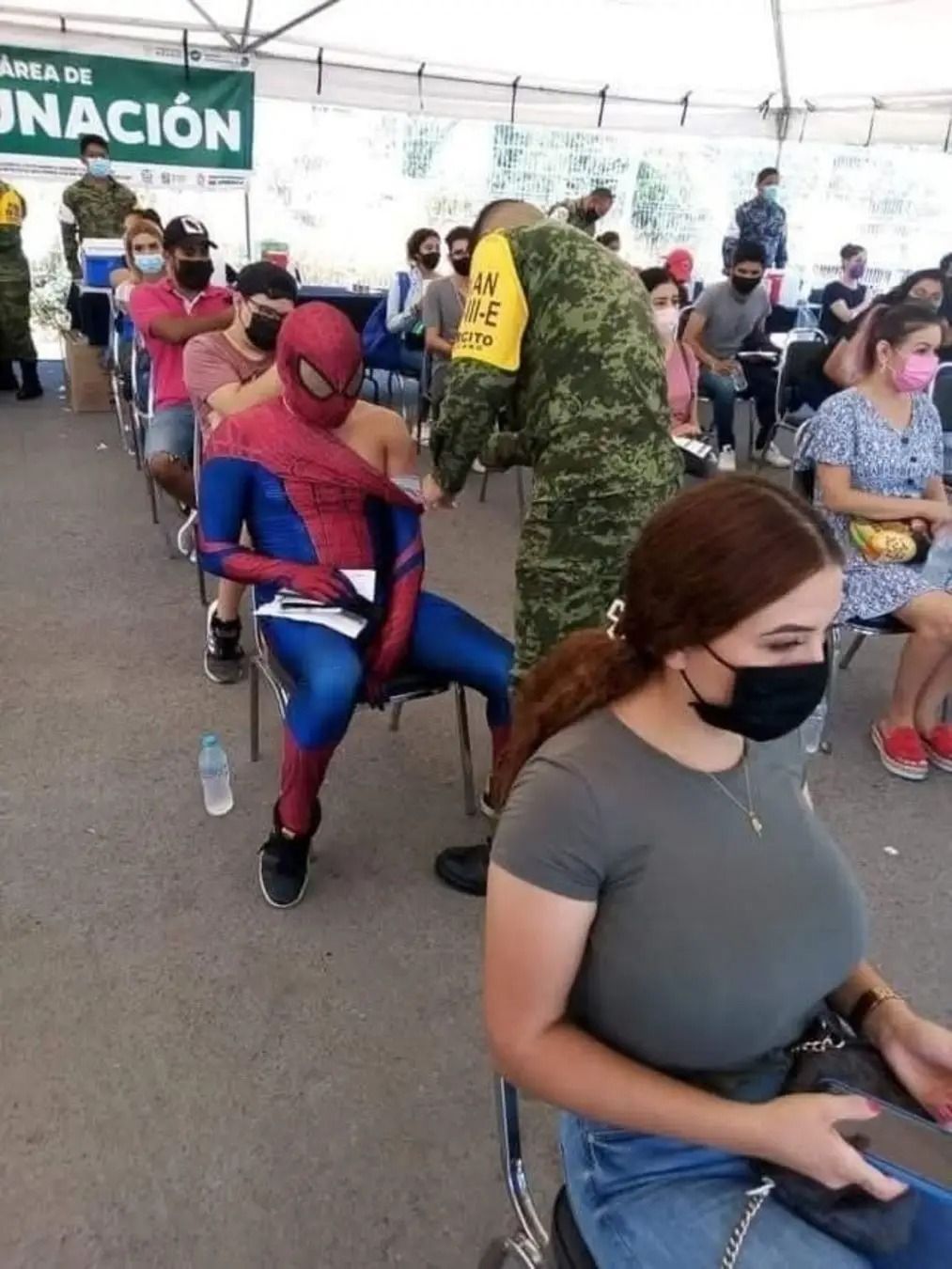 It's Spider Ham! I mean, spider yams! I mean, tits Peter Parker! I mean...