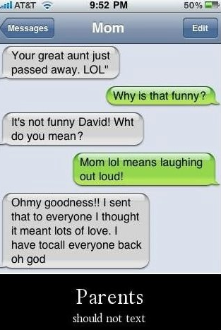 Parent's should not text.