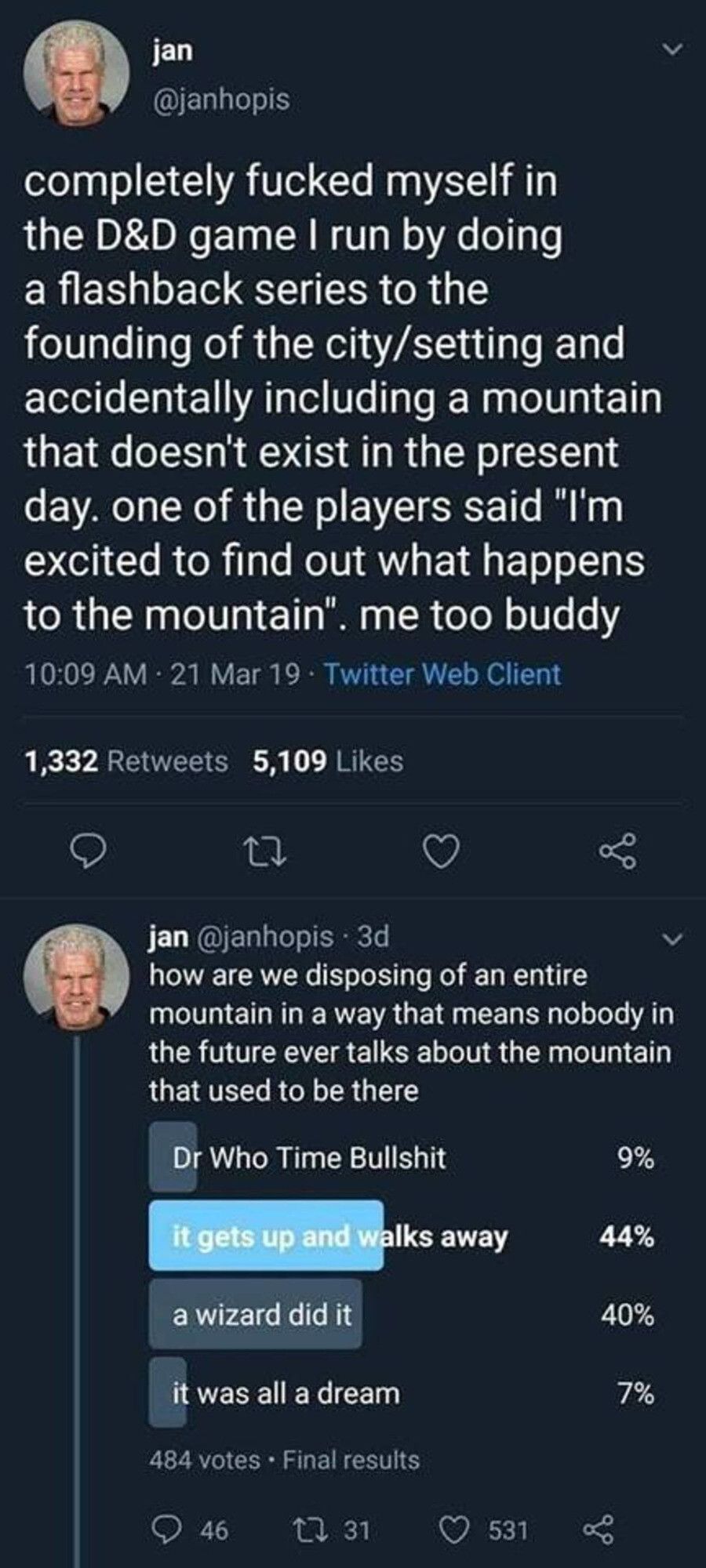 What mountain? There was never any mountain.