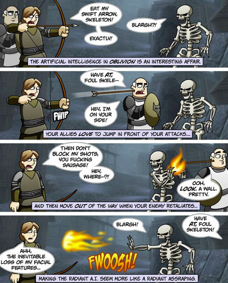 The behavior of an NPC in Oblivion
