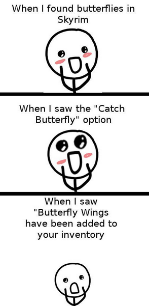The first time I saw a butterfly in Skyrim