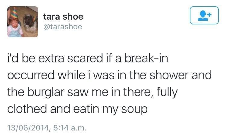 The shower is infnite soup (my cup runneth over)