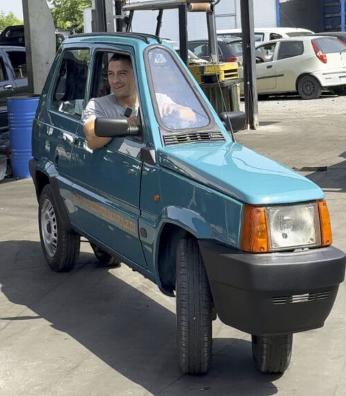 I don't know what it is, but I do know that he isn't licensed to drive it