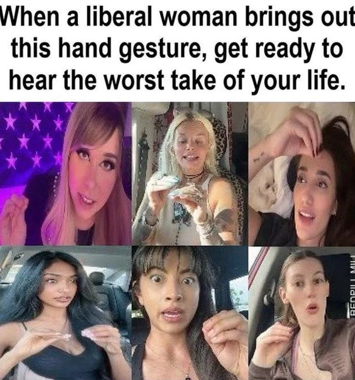 Liberal female ok sign