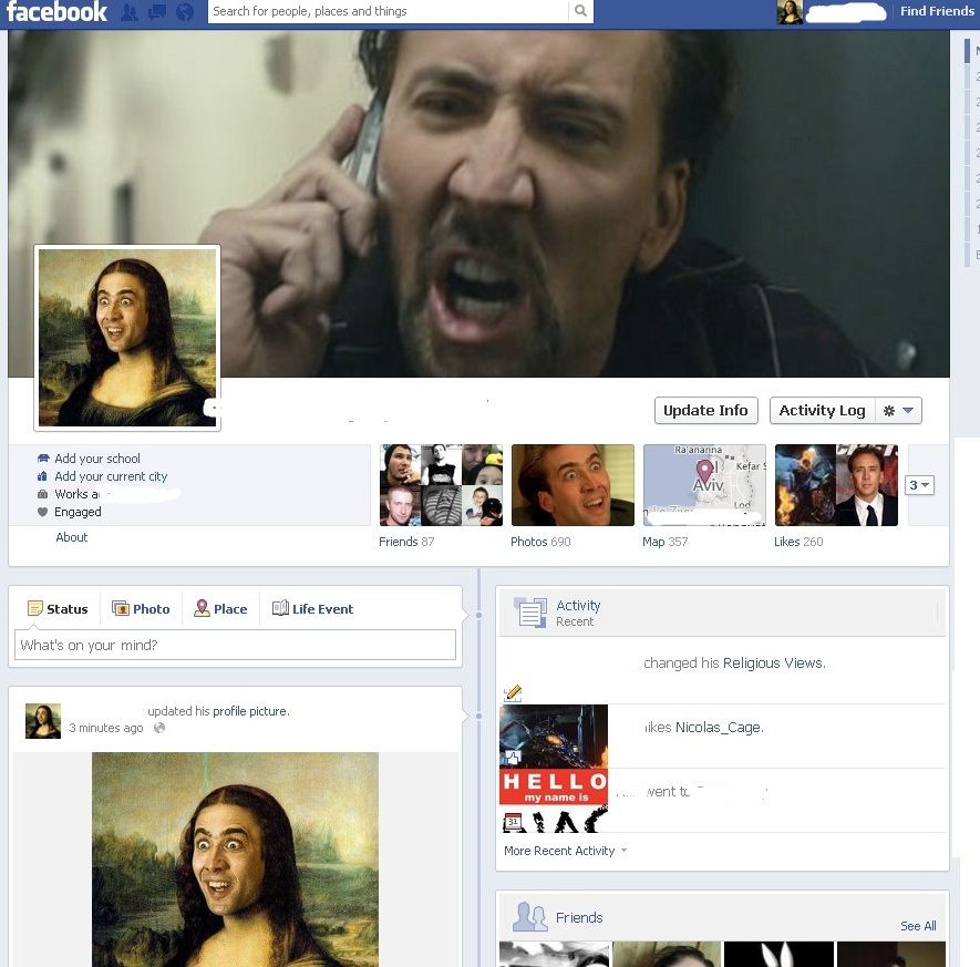 My friend left her facebook open... bad mistake
