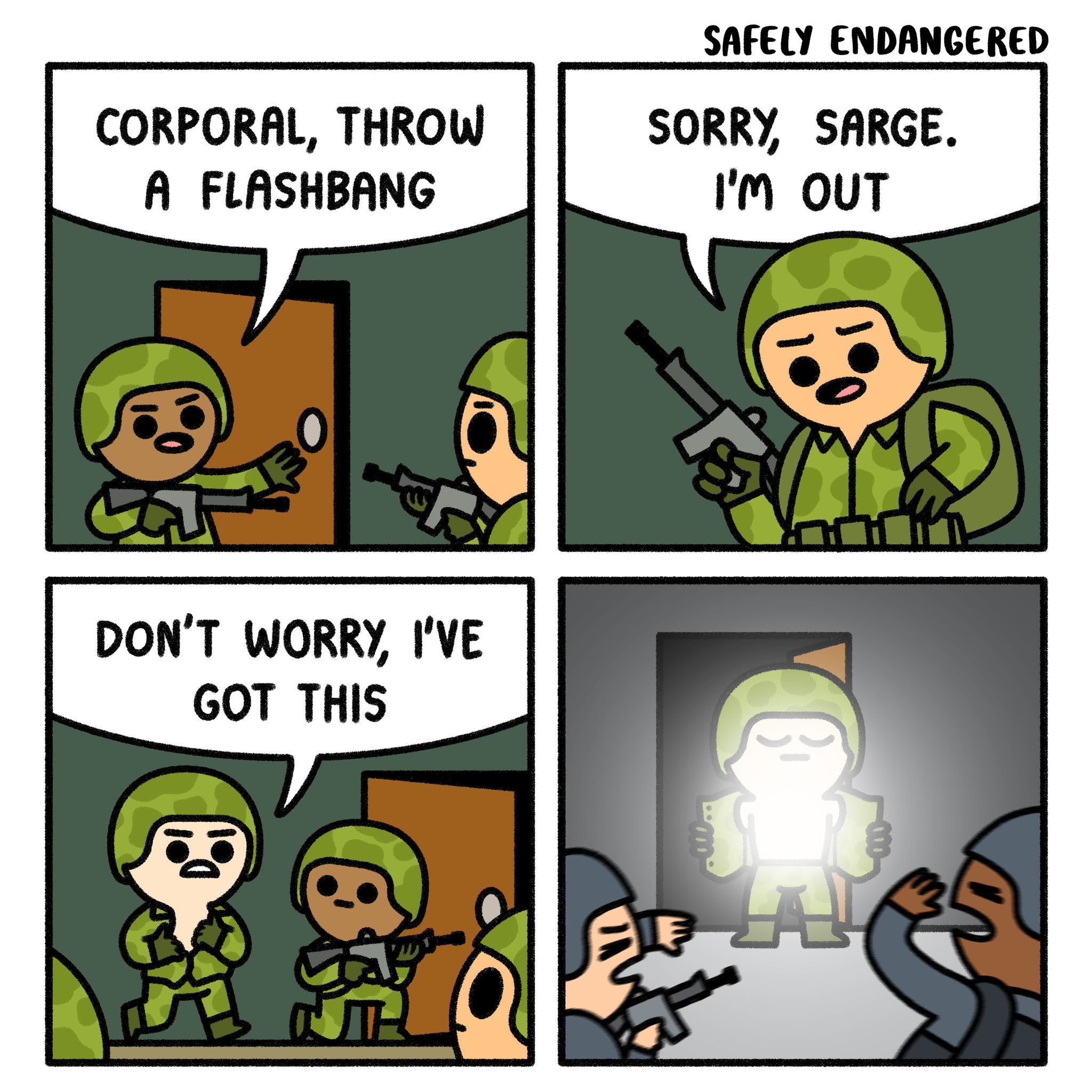 First he flashed them, then they banged