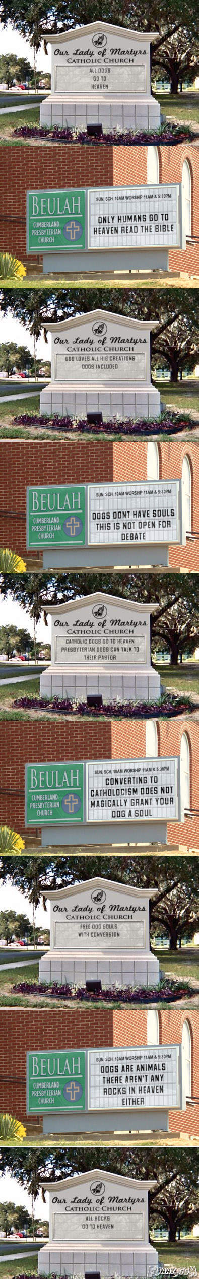 There is a war between two churches out there