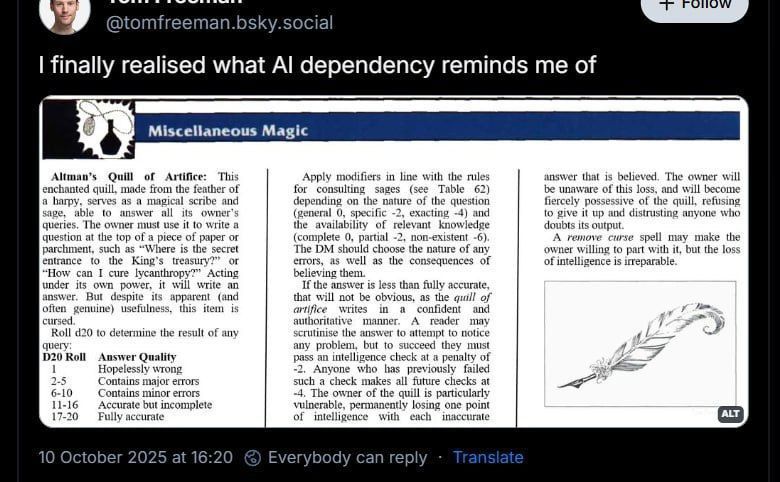 Reminds? It's literally describing the "ai"