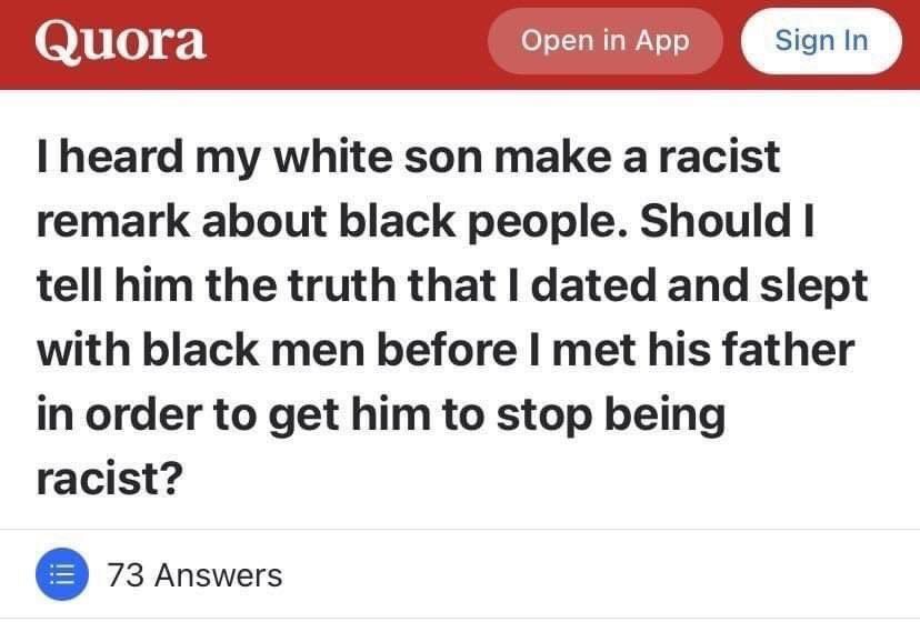 Yes..that will make him less racist of course