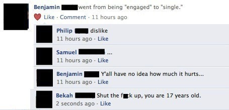 Facebook public break ups