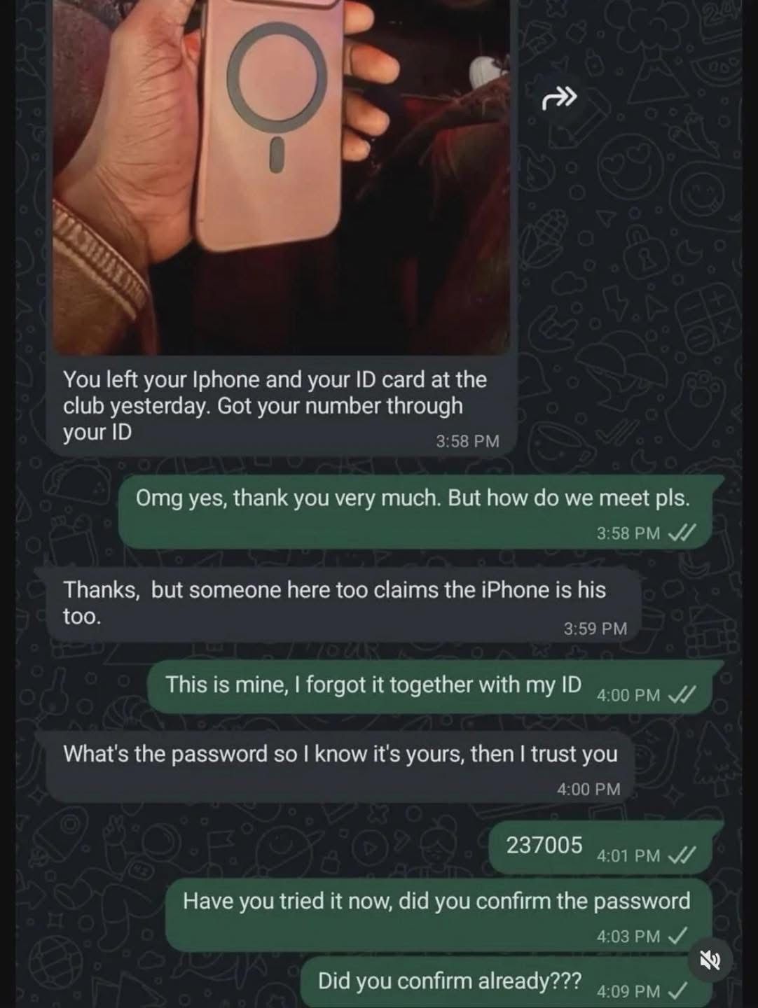 “Confirmed, thanks”