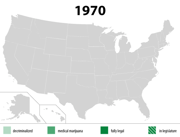 Map shows the spread of legal weed in the U.S