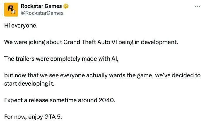 Rockstar if they were honest