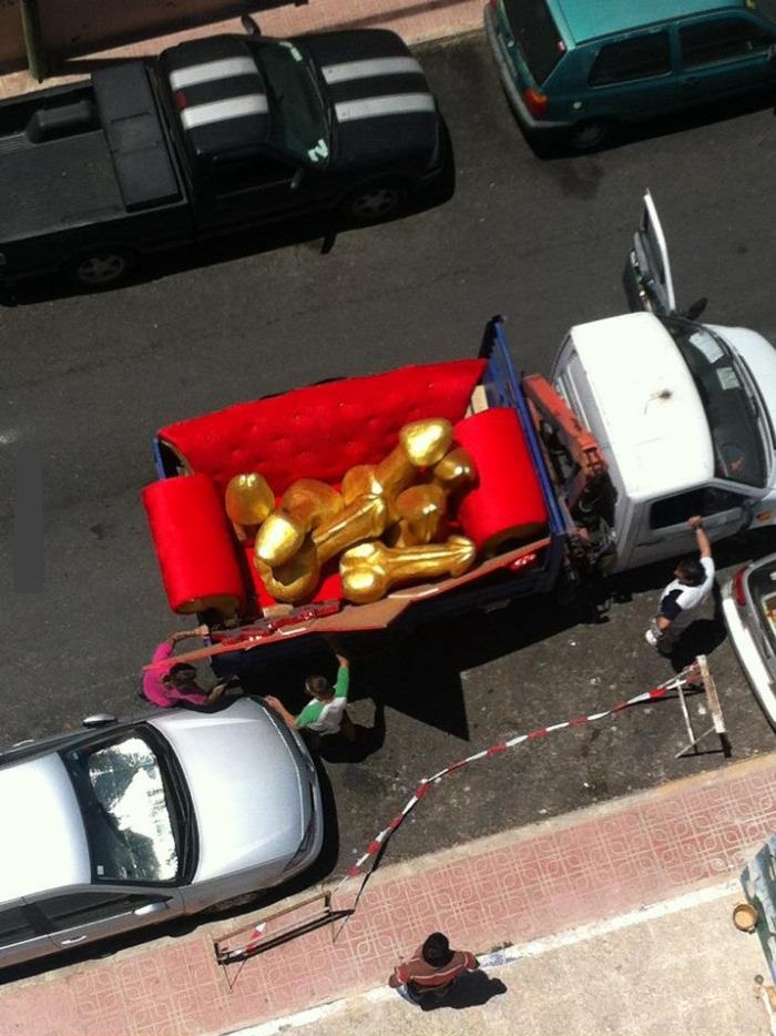 Just a truckload of golden dicks