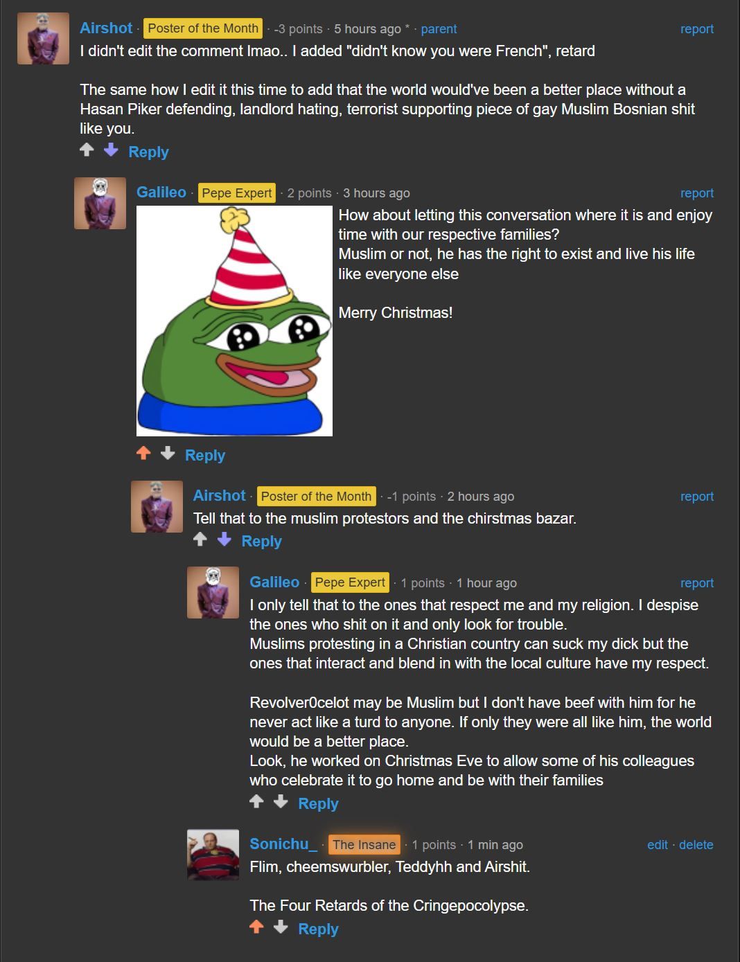 It's about time our mods actually start giving some timeouts to the local retard population