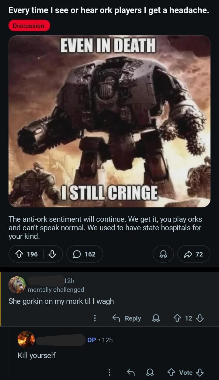 This is a grimdark setting, that means no fun allowed