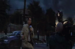 Did you ever noticed that this reporter gets a kiss goodbye?