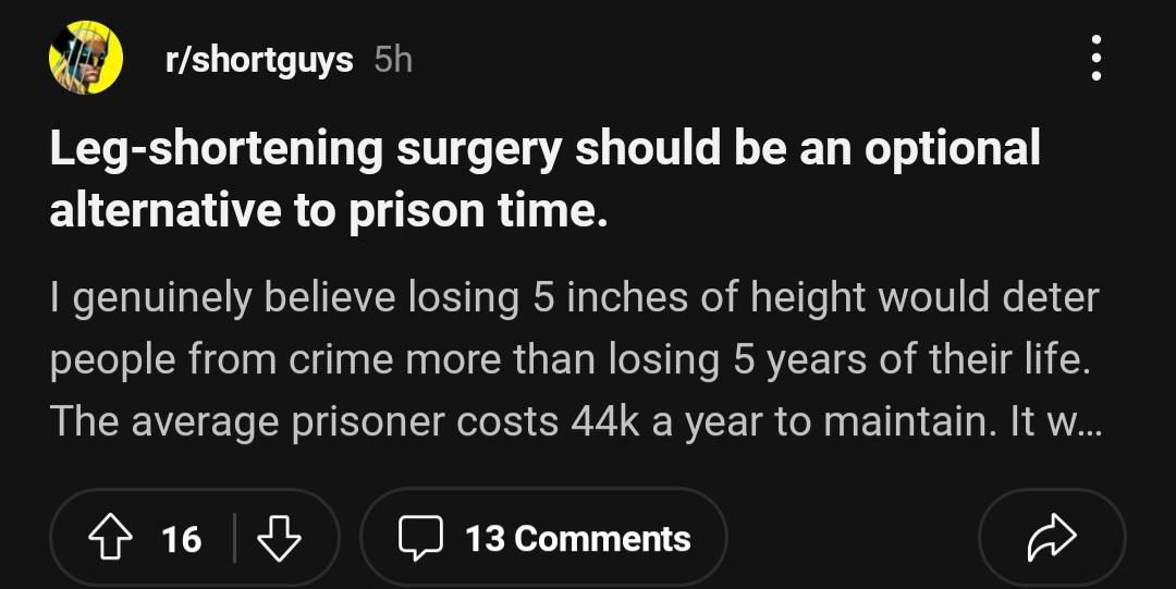 Imagine if it worked. Literally what would that say about society?