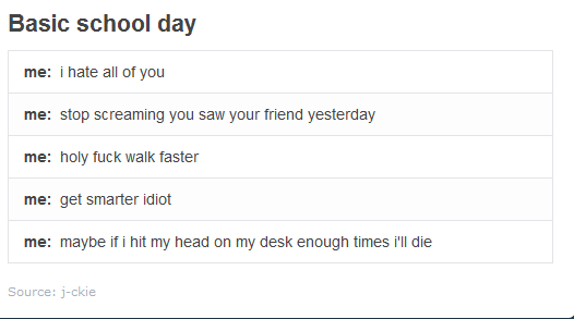 Another basic school day...