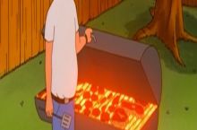 Watching KotH when... Blasphemy! Hank Hill grilling without propane